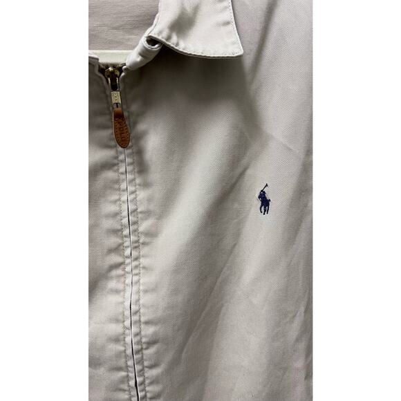 Men's Classic Khacki Zipper Jacket Polo Ralph Lauren Sz M 100% Cotton - Picture 2 of 8